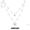 SUMIYAKI Double Snowflake Pearl Necklace
