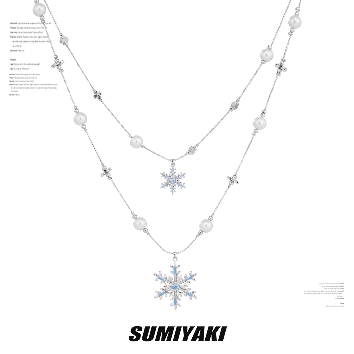 SUMIYAKI Double Snowflake Pearl Necklace
