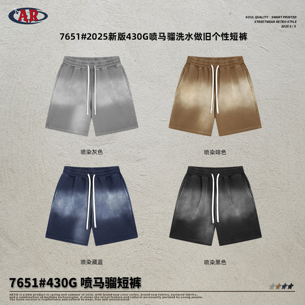 ARTIE Spray-dyed Old Trendy Shorts