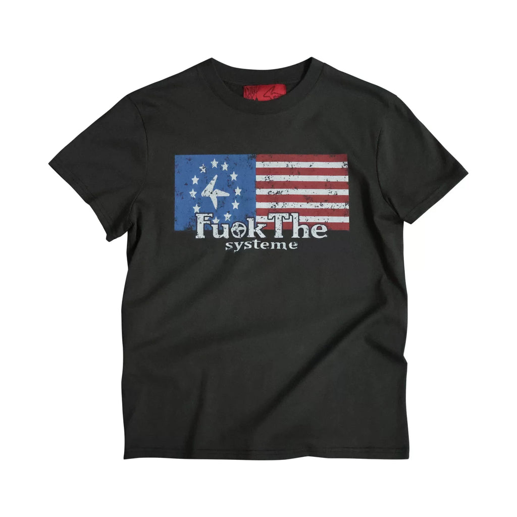4AM Flag Print Front Shoulder Slim Tee
