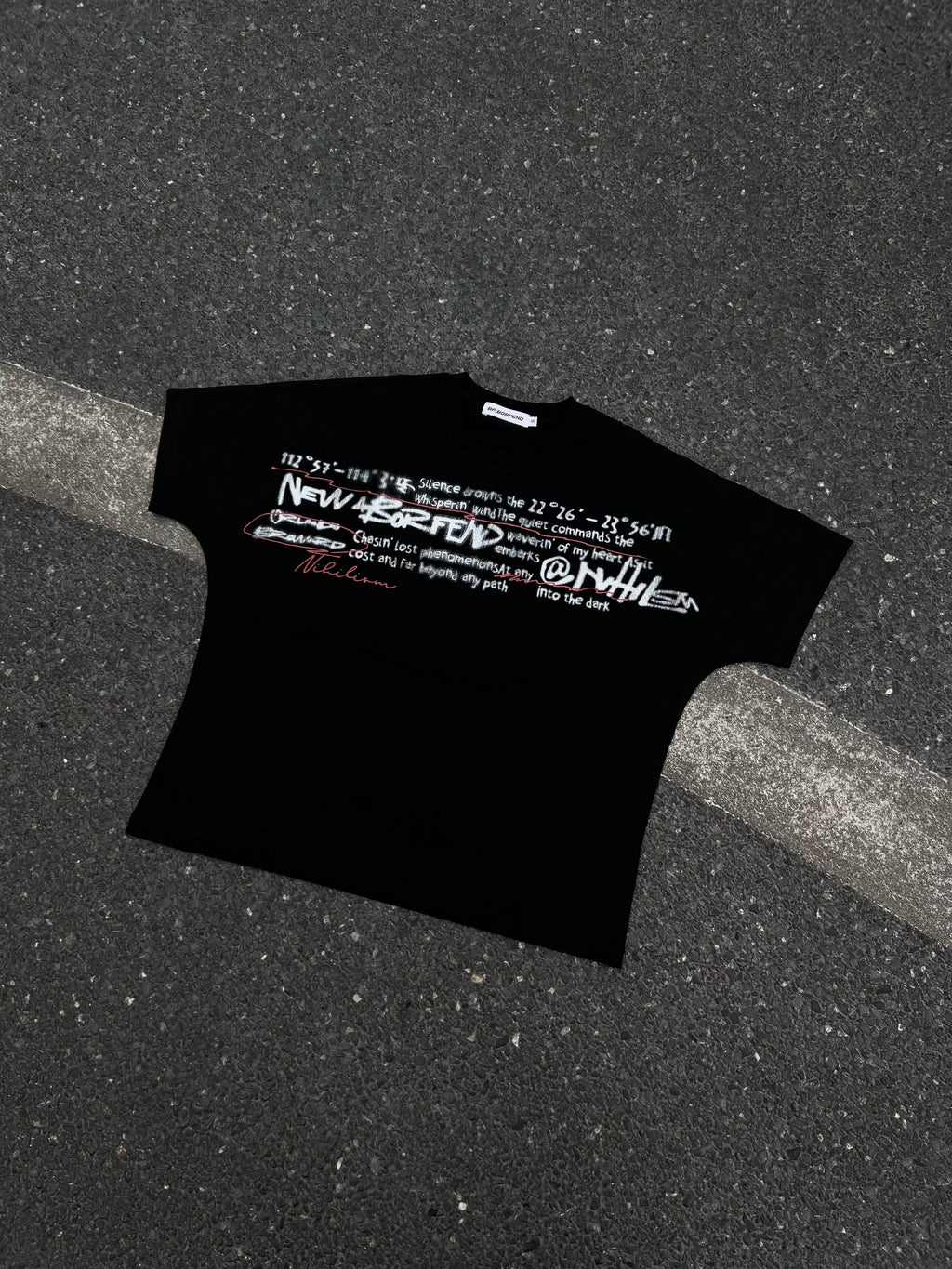 BeOurRule Fuzzy Letter Print Short Width Loose Tee
