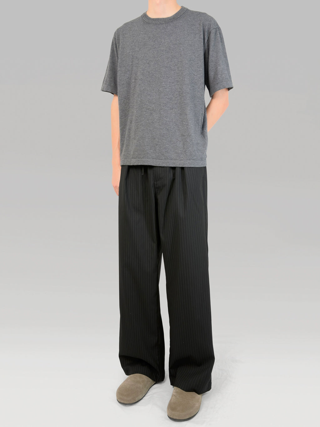 PLUS NO LOGO Striped Loose Straight Trousers