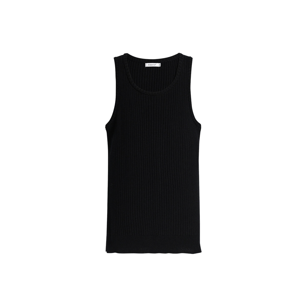 FUNKYFUN Knitted Pit Strip U-neck Sleeveless Vest