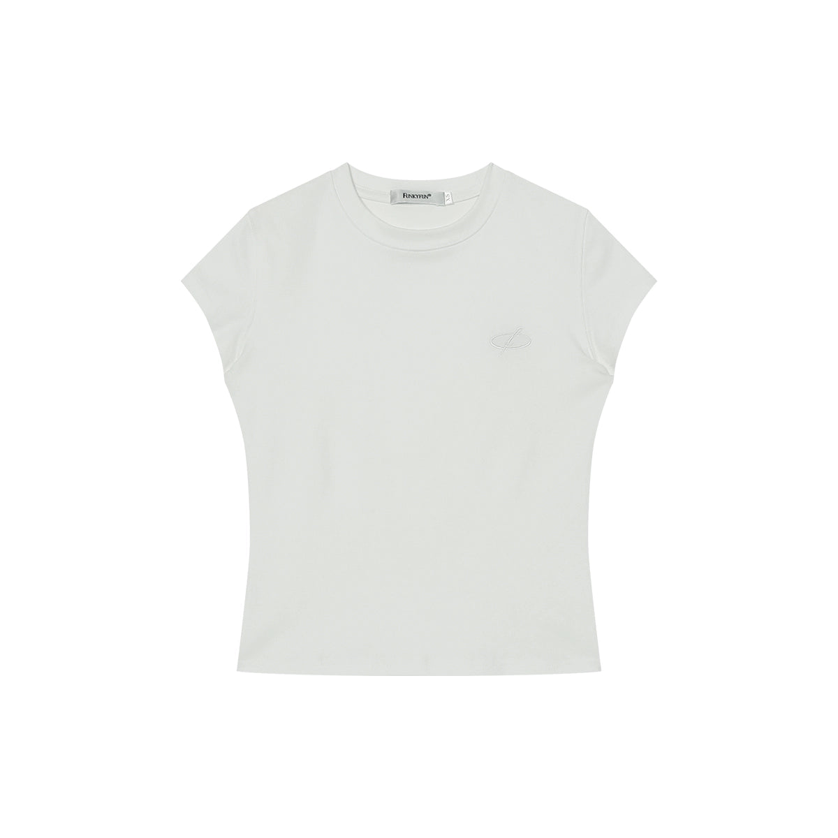 FUNKYFUN Embroidery Front Shoulder Waist Tee