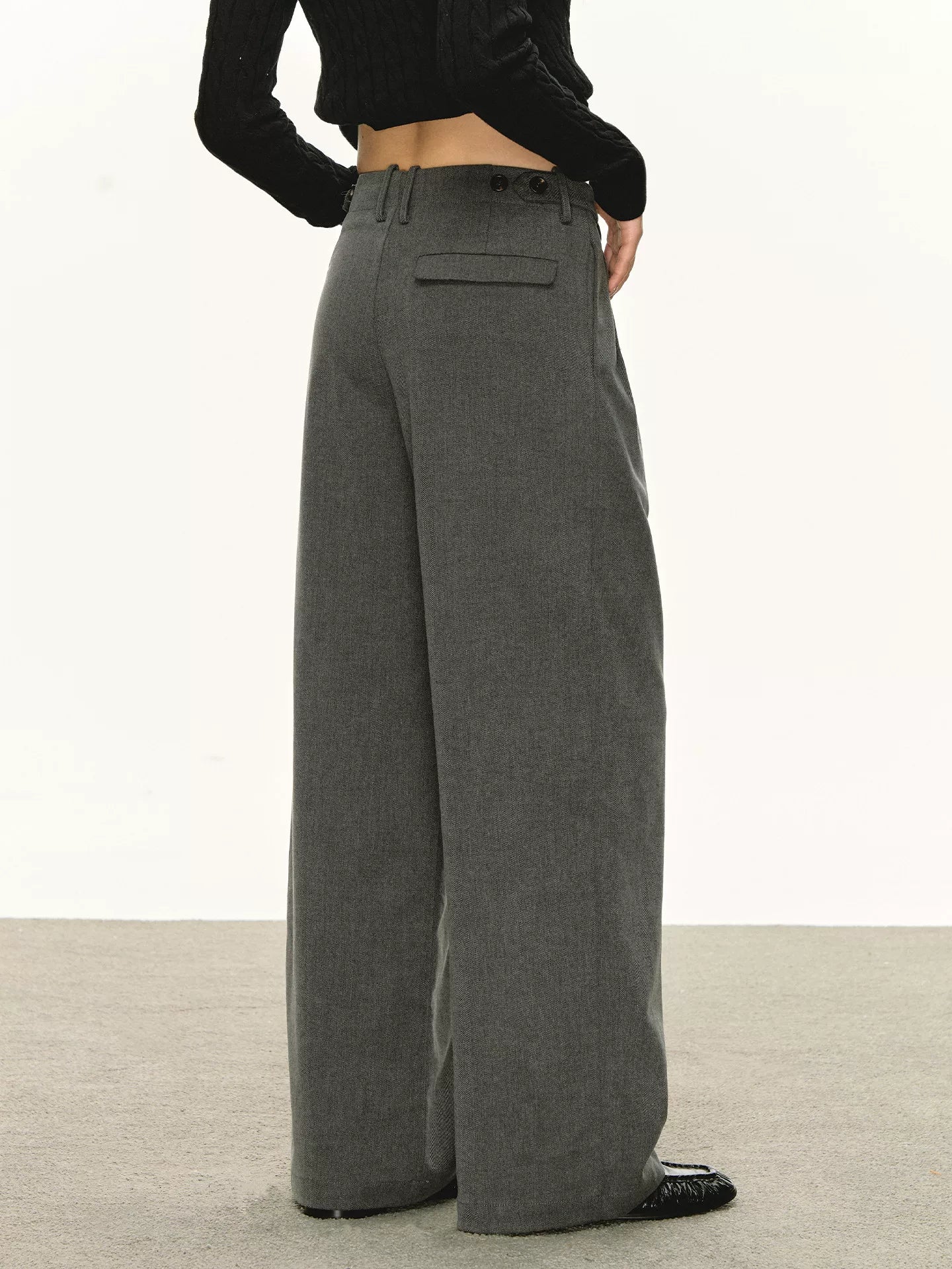 Anna Aneae Tencel Wool Drape Suit Pants