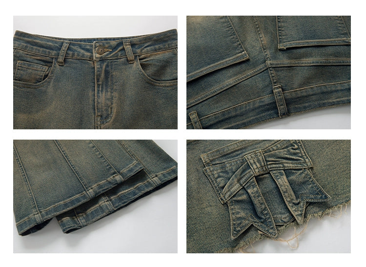 UNIFREE Vintage Micro-fart Curtain Jeans