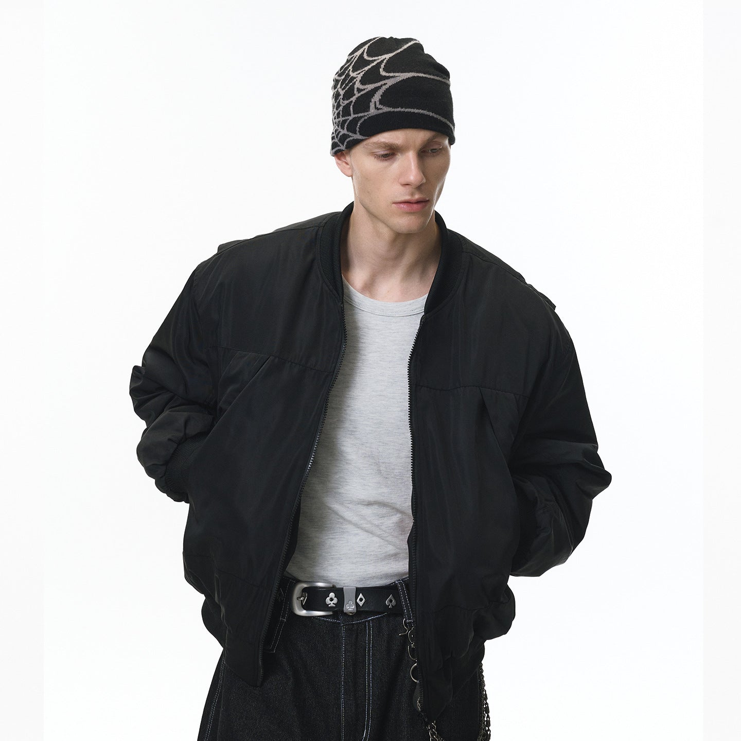 Inflation Removable Fake Two-piece Hooded Jacket