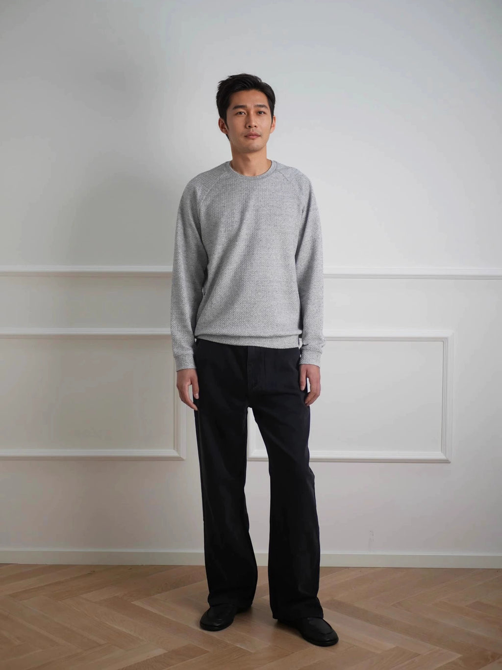 NO LOGO Minimalist Loose Straight Suit Pants