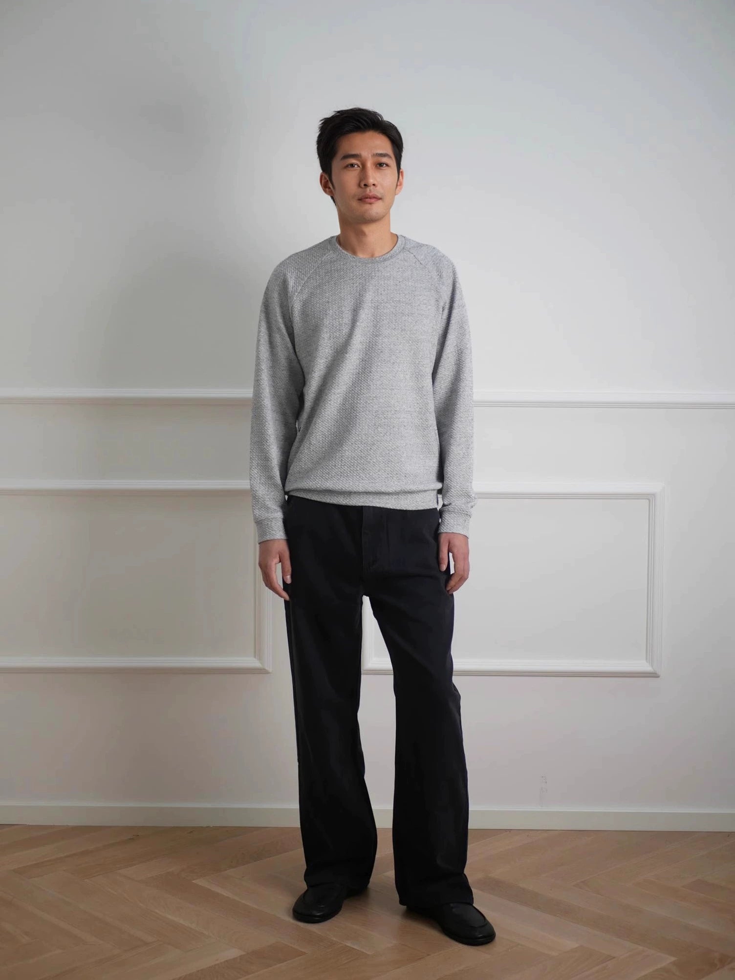 NO LOGO Minimalist Loose Straight Suit Pants