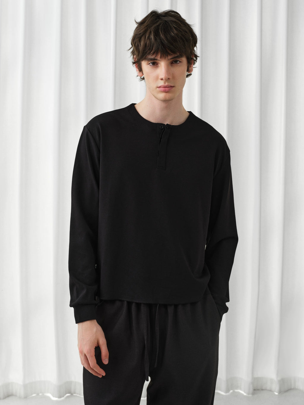 VLABMADE One-button Henry Collar Long Sleeve