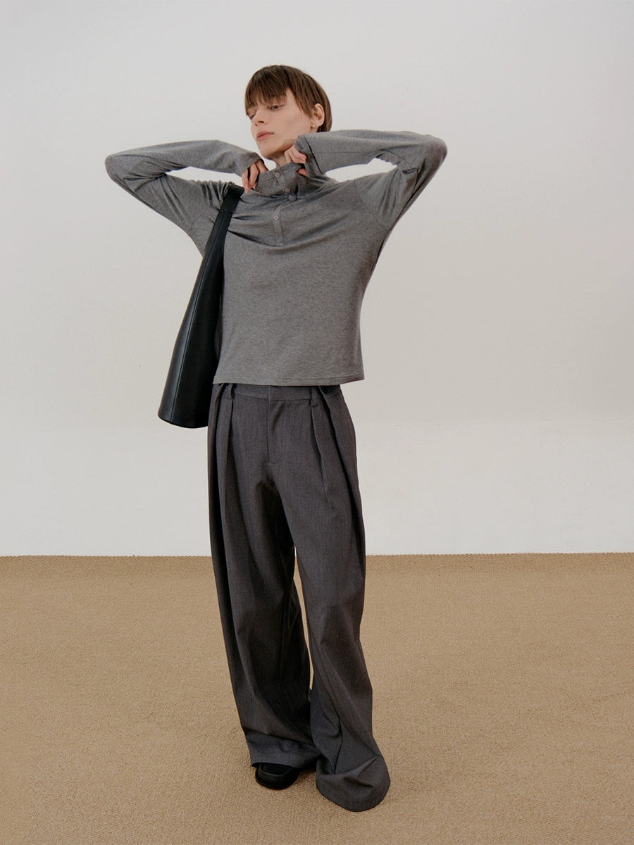 COLN Casual Turtleneck Button Long Sleeve