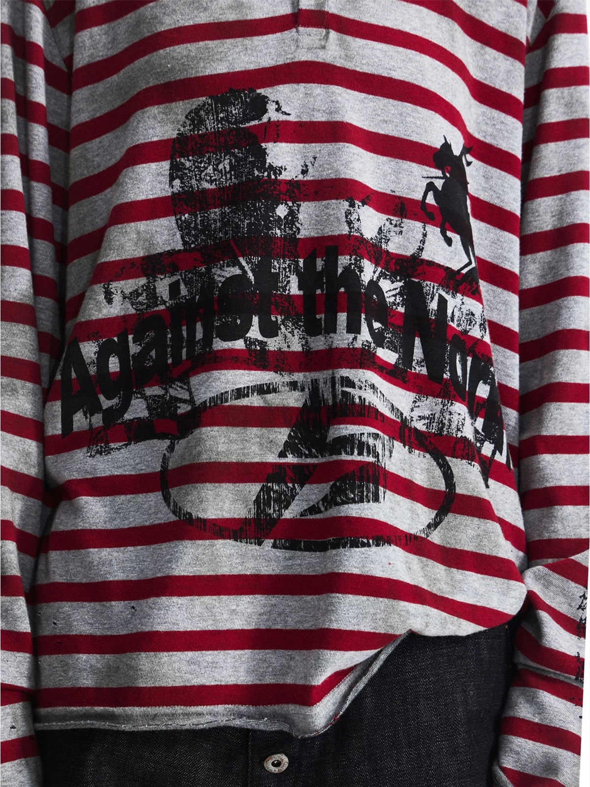 PEOPLESENSE Striped Knitted Ink Splashing Long Sleeves