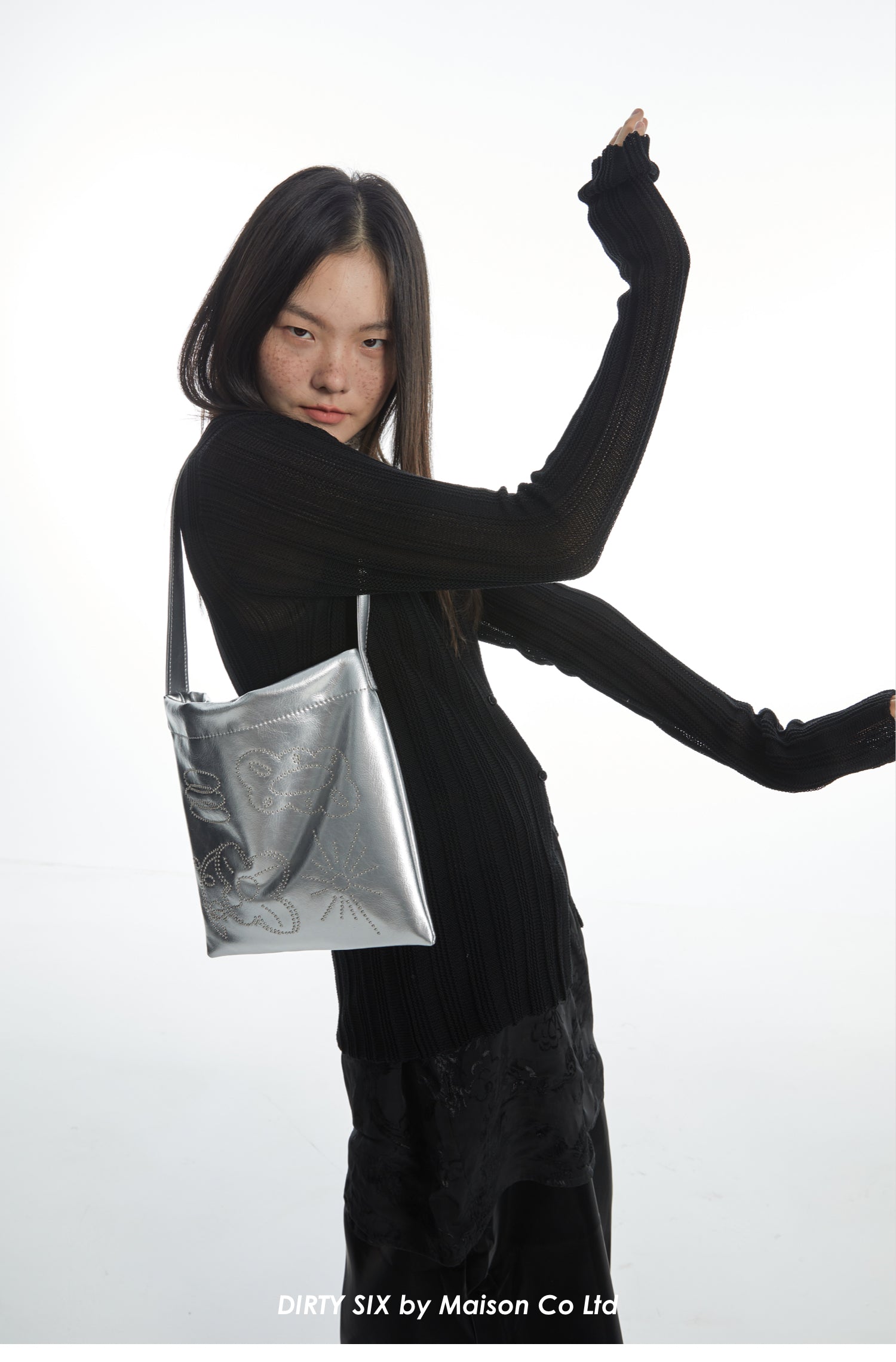 DirtySix Cow Split Leather bang bang franc small flower bag "FAFA" millet nail design