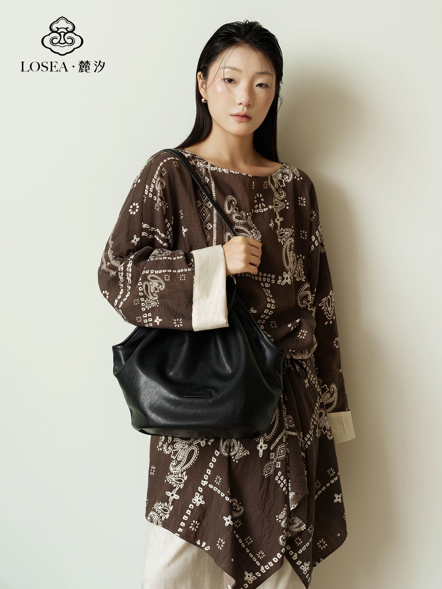 LOSEA Oriental Aesthetic Vegetable Basket Tote Bag