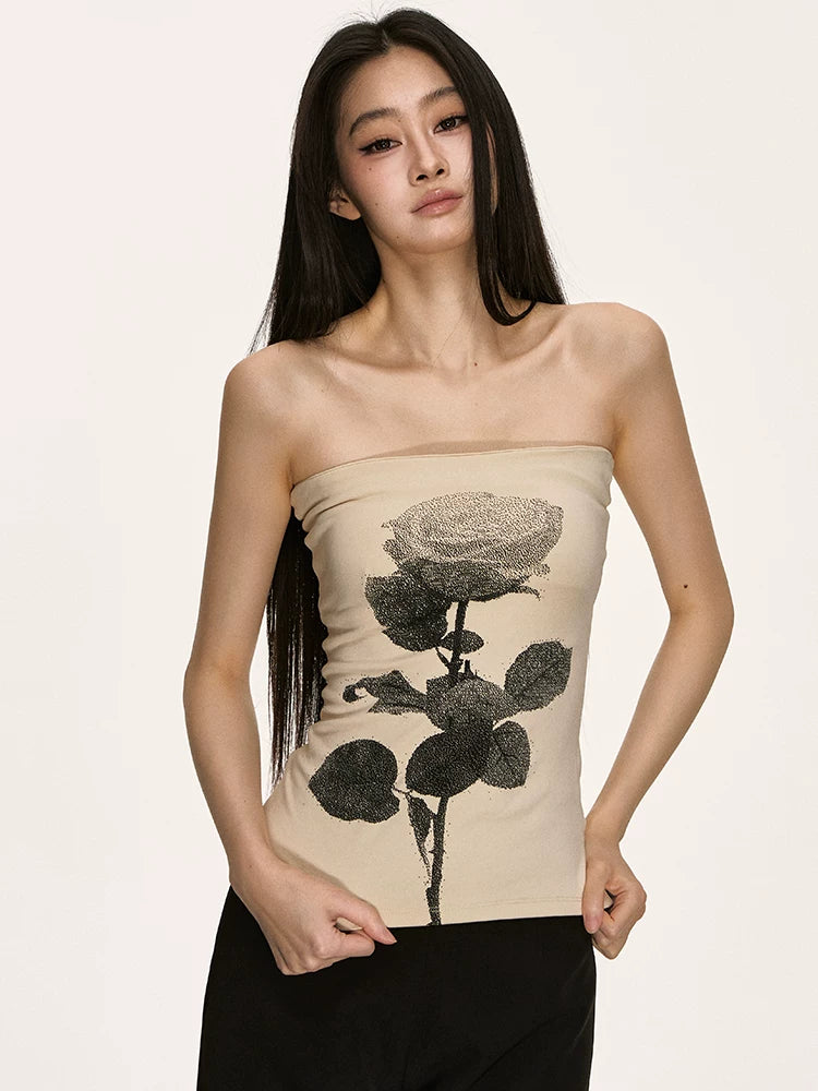 Anna Aneae Rose Print Knitted Stretch Vest