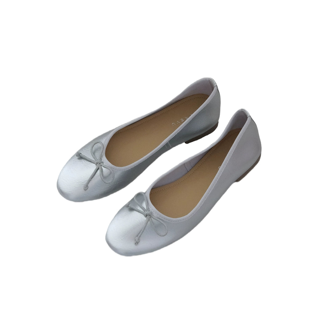 Mooreyu Bow Round Head Ballet Shoes
