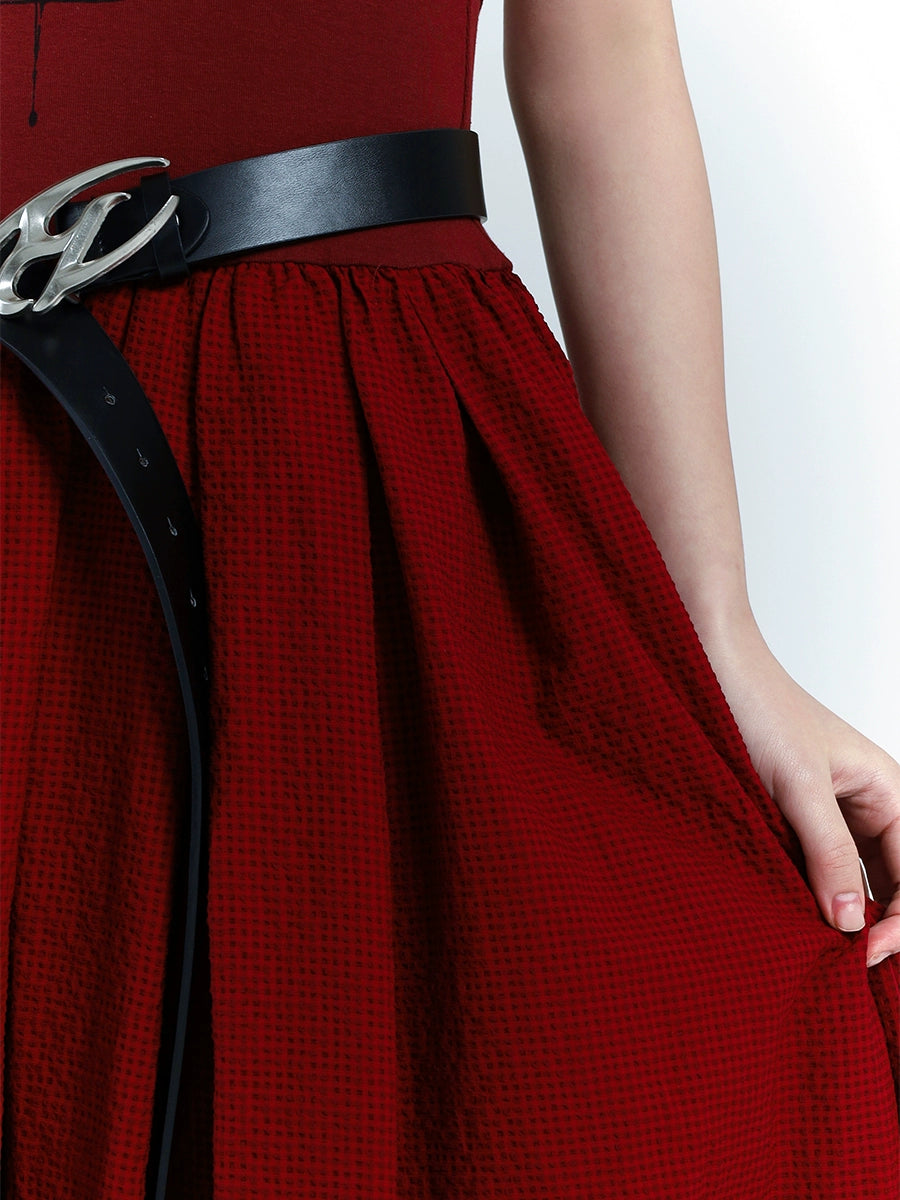 LADYGHOST Vintage Pinched Waist Dress