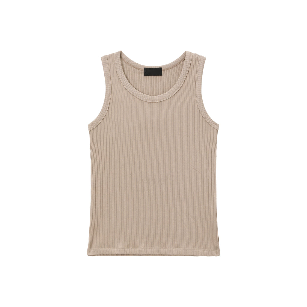 TURNTIDE Crew Neck Pit Strip Knitted Sleeveless Sports Vest