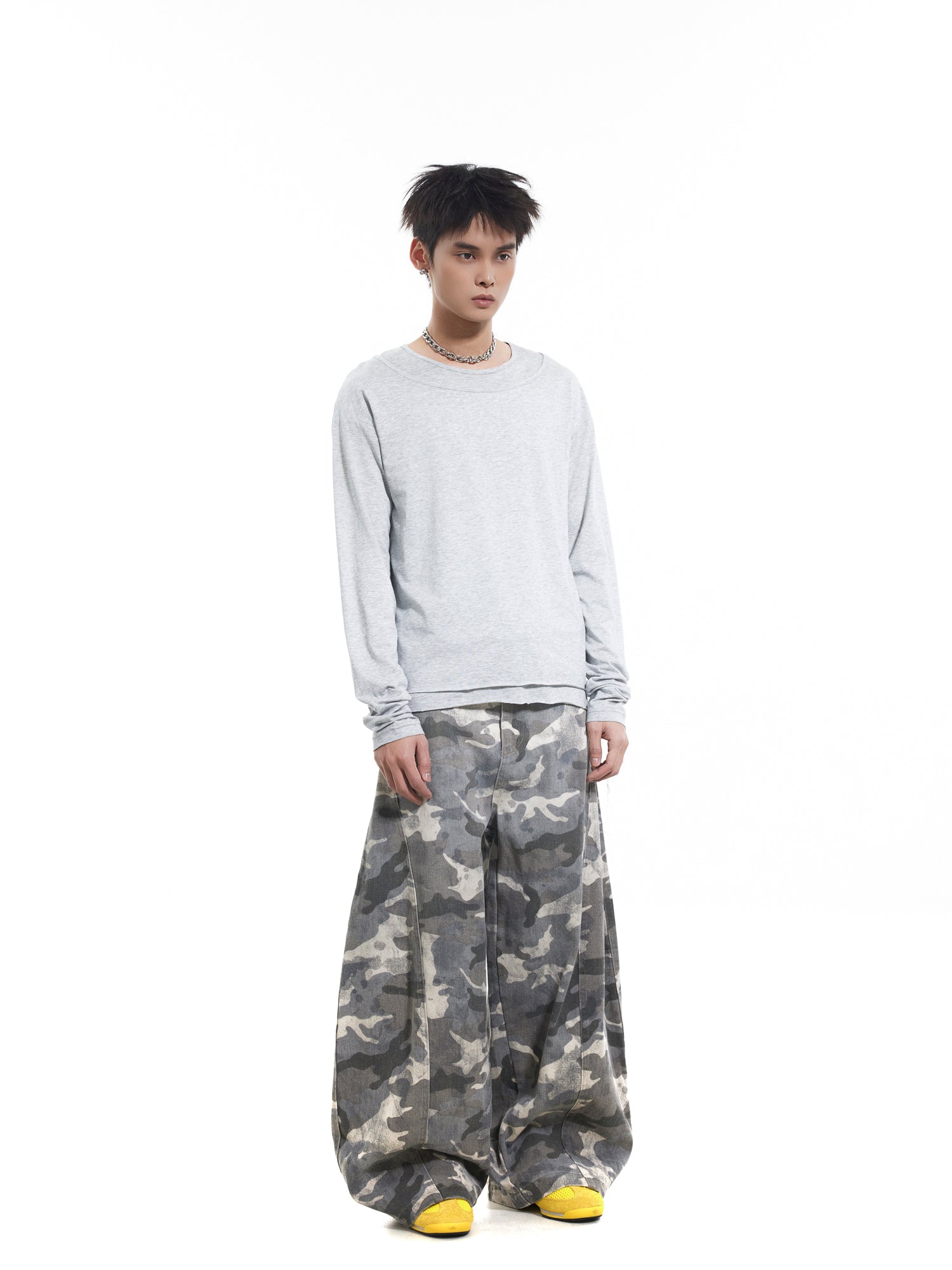 BTSG thin fake two long-sleeved Tee