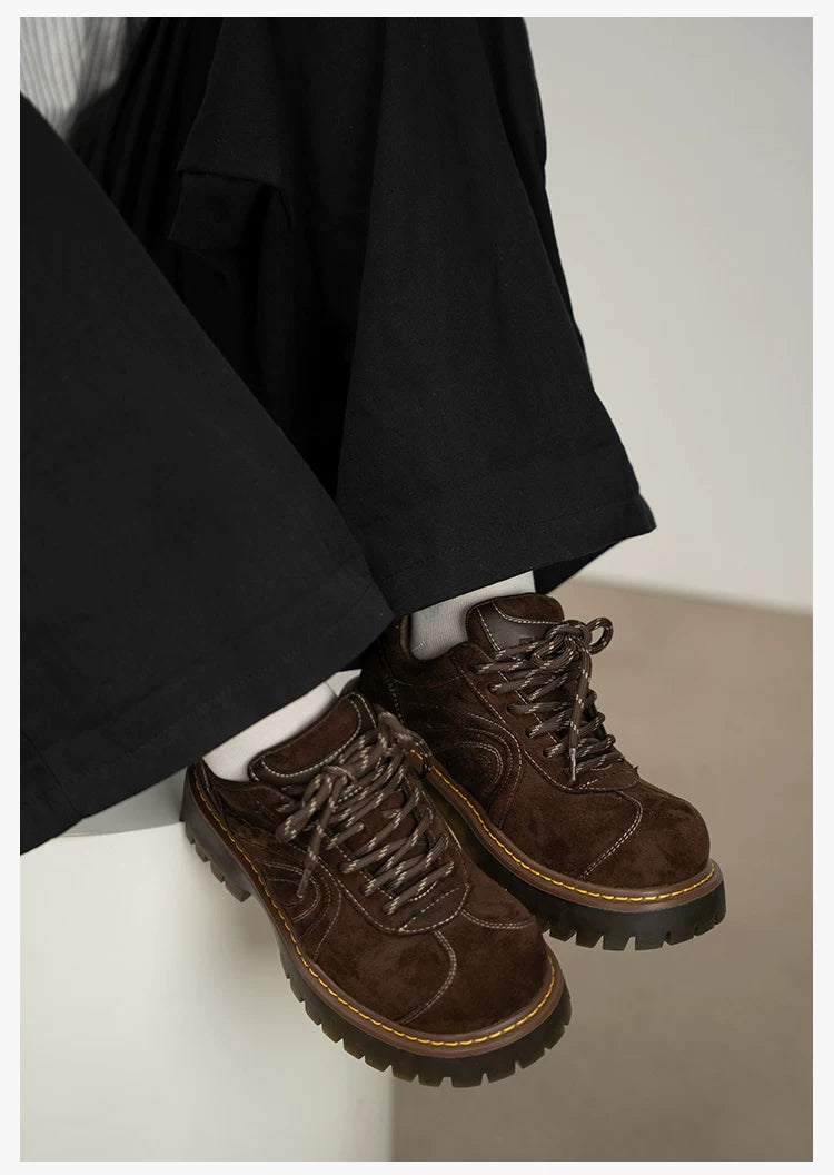 Donkey Retro Big Head Suede Platform Shoes