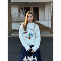 CCYE Vintage Embroidered Crew Neck Pullover Knitted Sweater