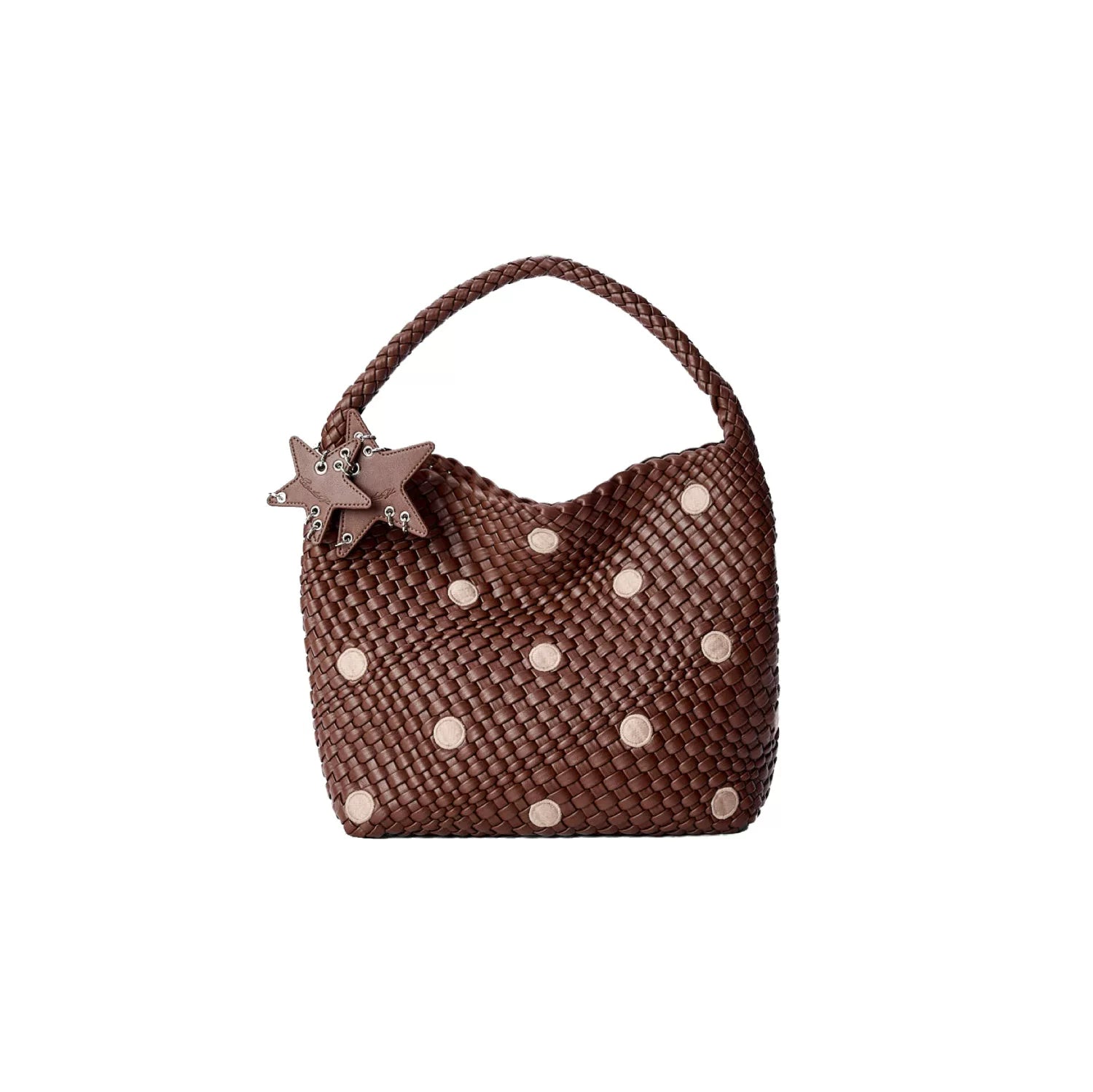ECODAY Embroidered Polka Dot Woven Large Capacity Handbag