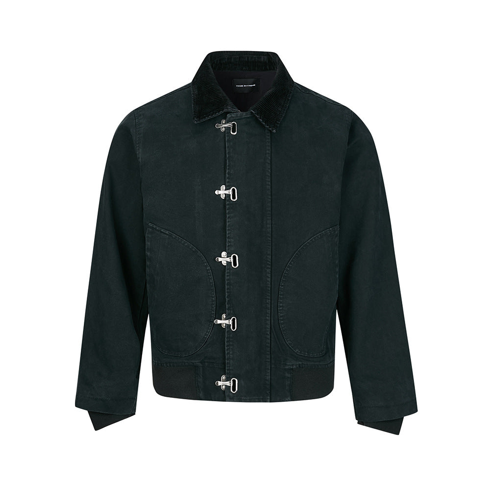 MADEEXTREME Retro Casual Color Matching Lapel Jacket