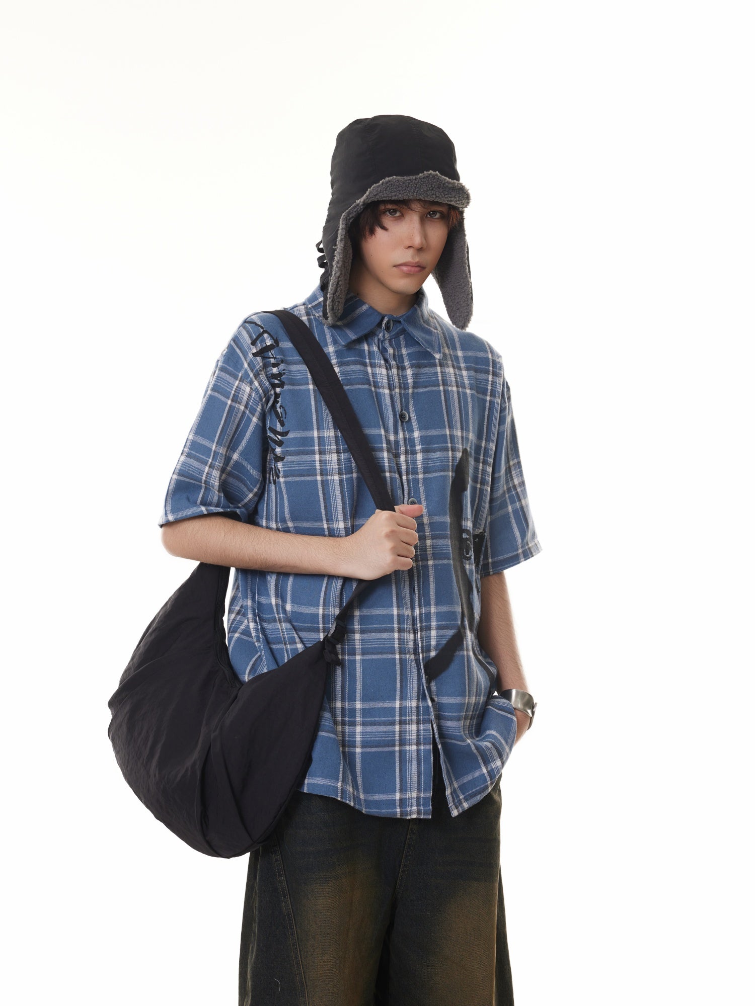 BTSG Vintage Cityboy Plaid Short Sleeve Shirt