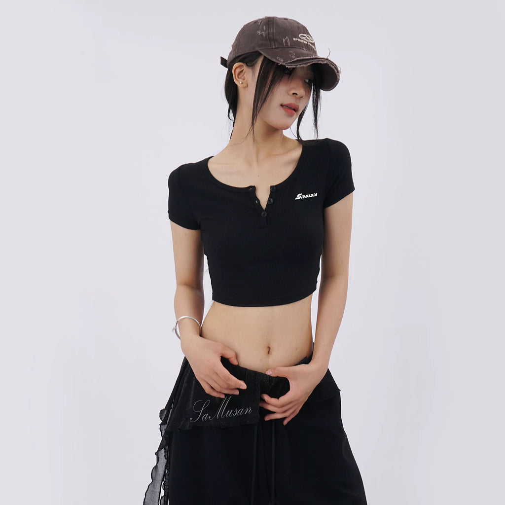 SAMUSAN Mesh Long Streamer Splicing Loose Wide-leg Pants