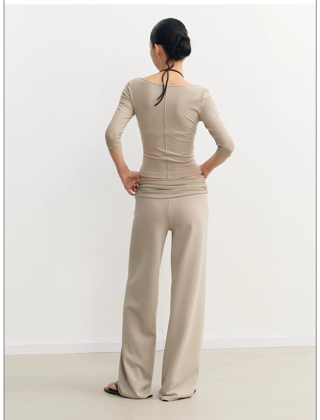 LINY LIBERTY26SS Slim-fit V-neck Micro-pull Casual Pants Sports Suit