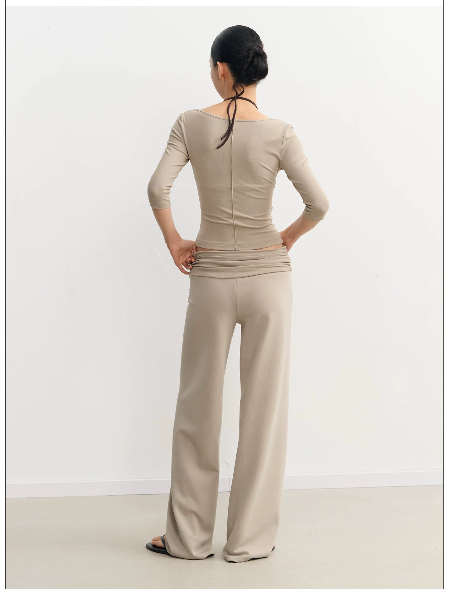 LINY LIBERTY26SS Slim-fit V-neck Micro-pull Casual Pants Sports Suit