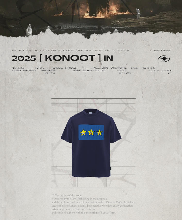 [KONOOT] 25SS (STAR) sticker embroidery BoxyFit version * 280G Tee