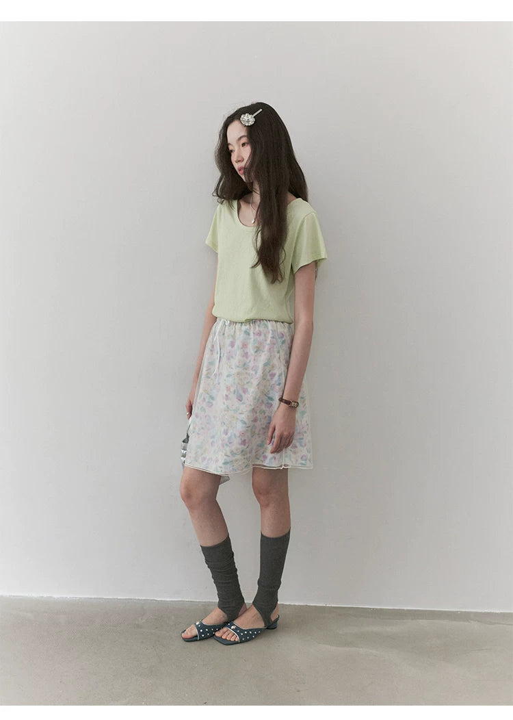 VOOE Mesh Floral Fashion Skirt