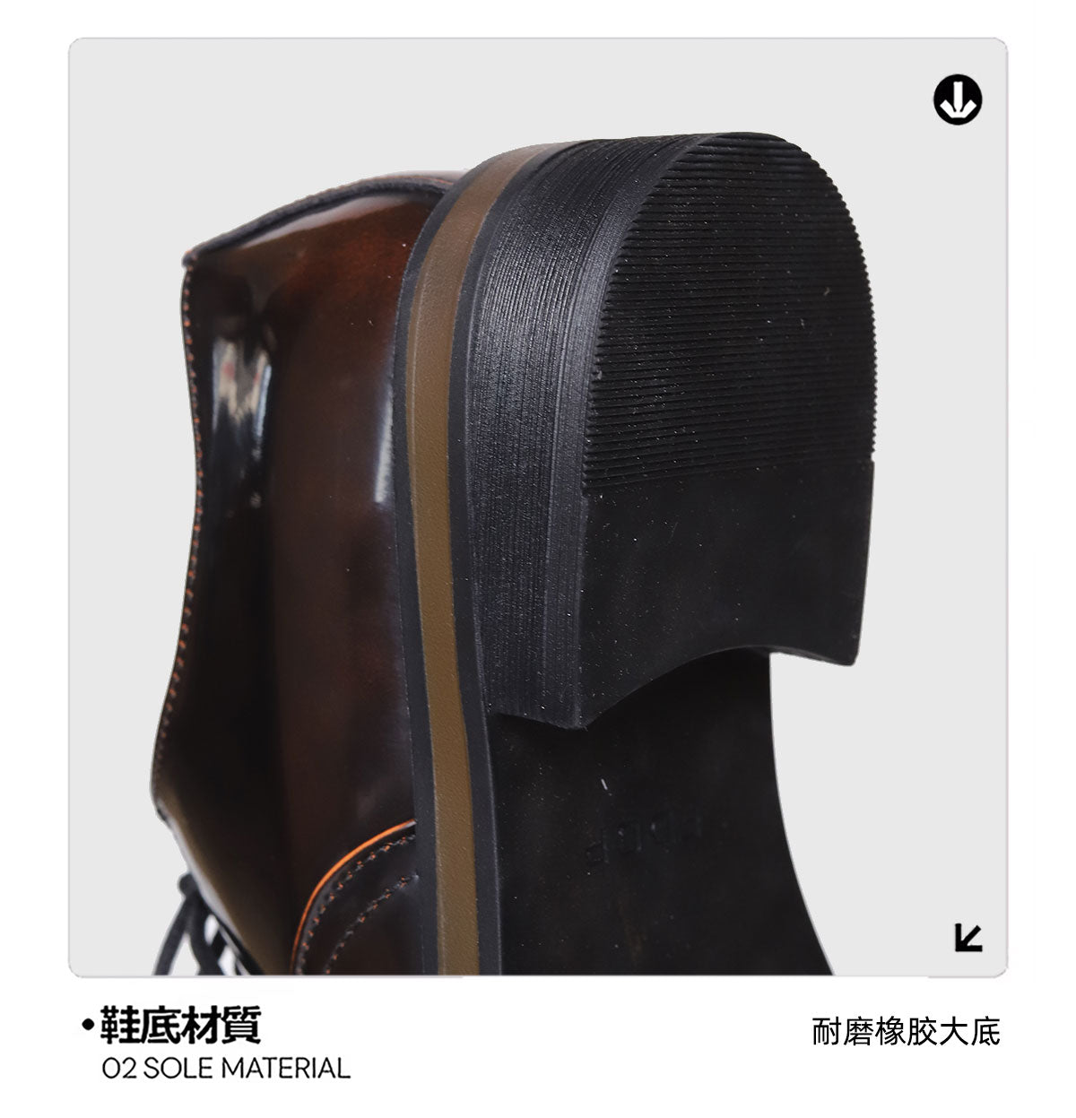 SHENLV STUDIO two-color leather glossy Derby shoes