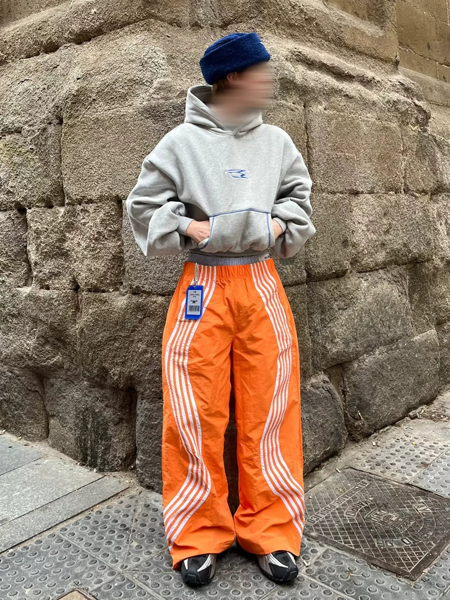 FTS Vintage Striped Loose Straight Sweatpants