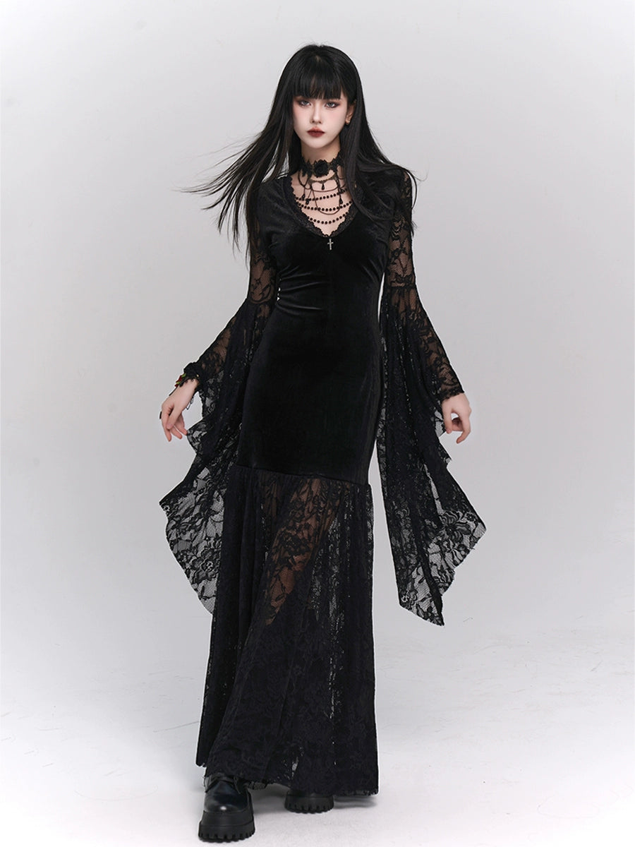 LADYGHOST Vintage Dark Gothic Dress