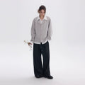CHOR Knitted Stitching Fake Two-piece Contrasting Long-sleeved Shirt