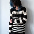 PAIKI Portrait Subculture Black and White Striped Sweater