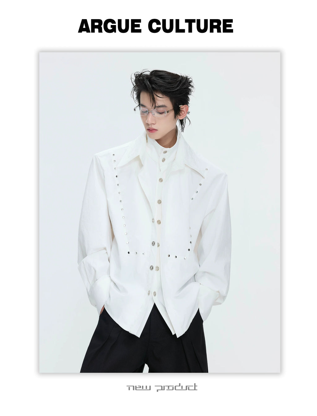 ArguECulturE Embroidered Fake Two-piece Shirt