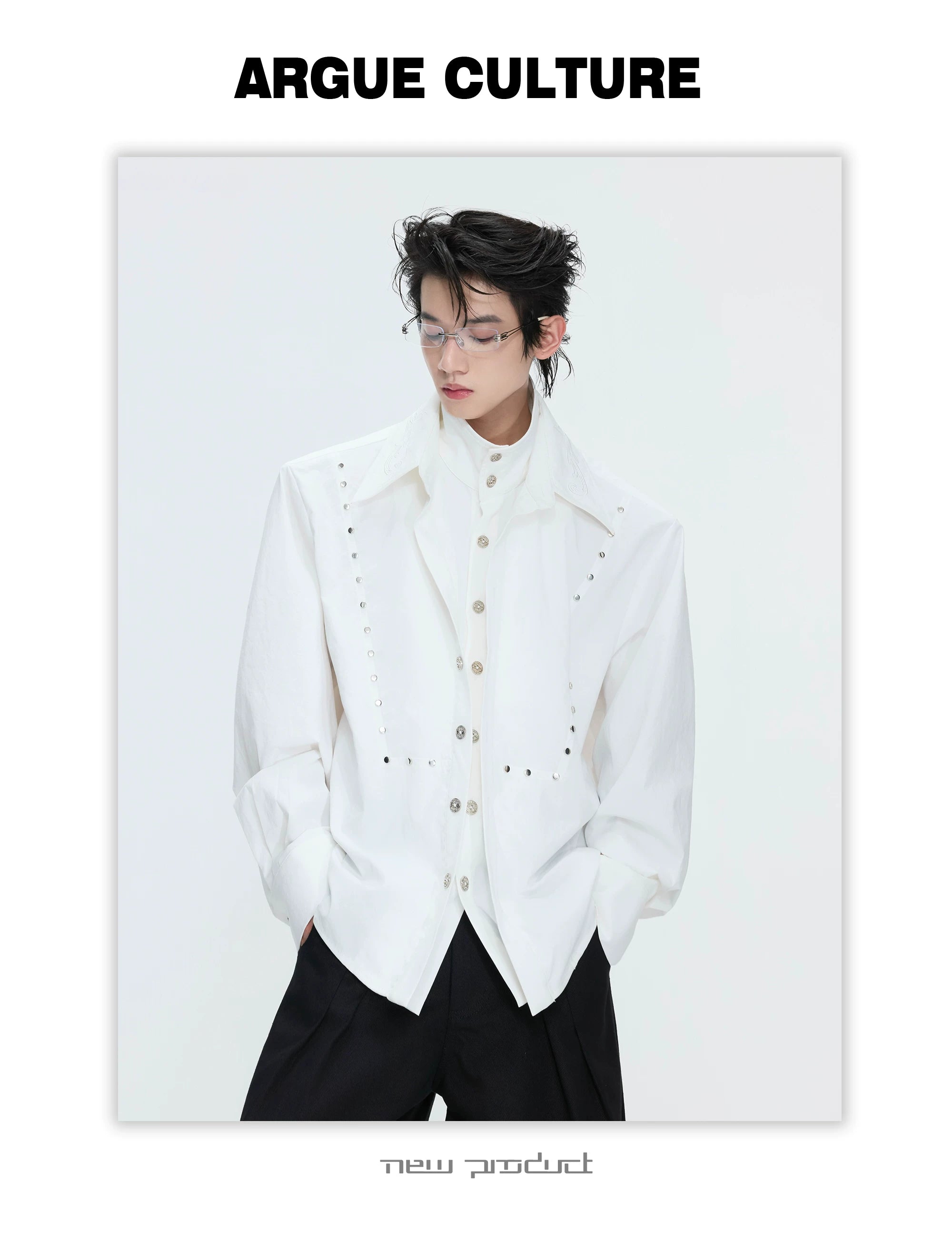 ArguECulturE Embroidered Fake Two-piece Shirt