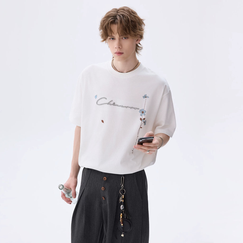 CHOR Flower Embroidery Simple Tee