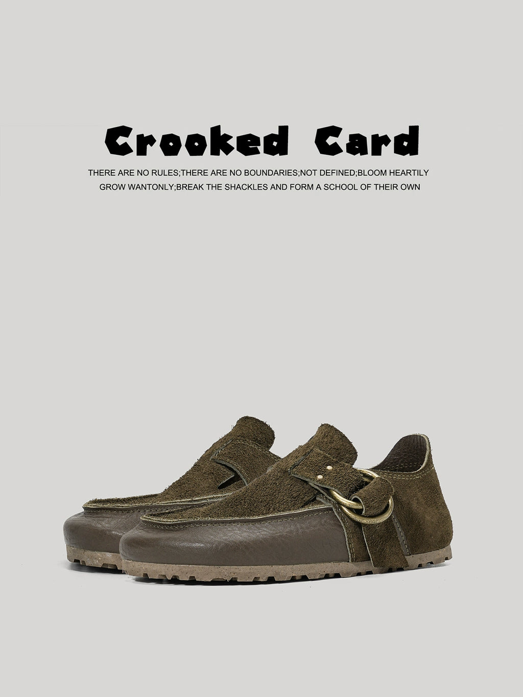 CrookedCard One-pedal Casual Leather Shoes, Bison Leather Birkenstocks