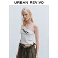 URBAN REVIVO Contrast Color Pattern Outdoor Wear Slash Shoulder Collar Vest