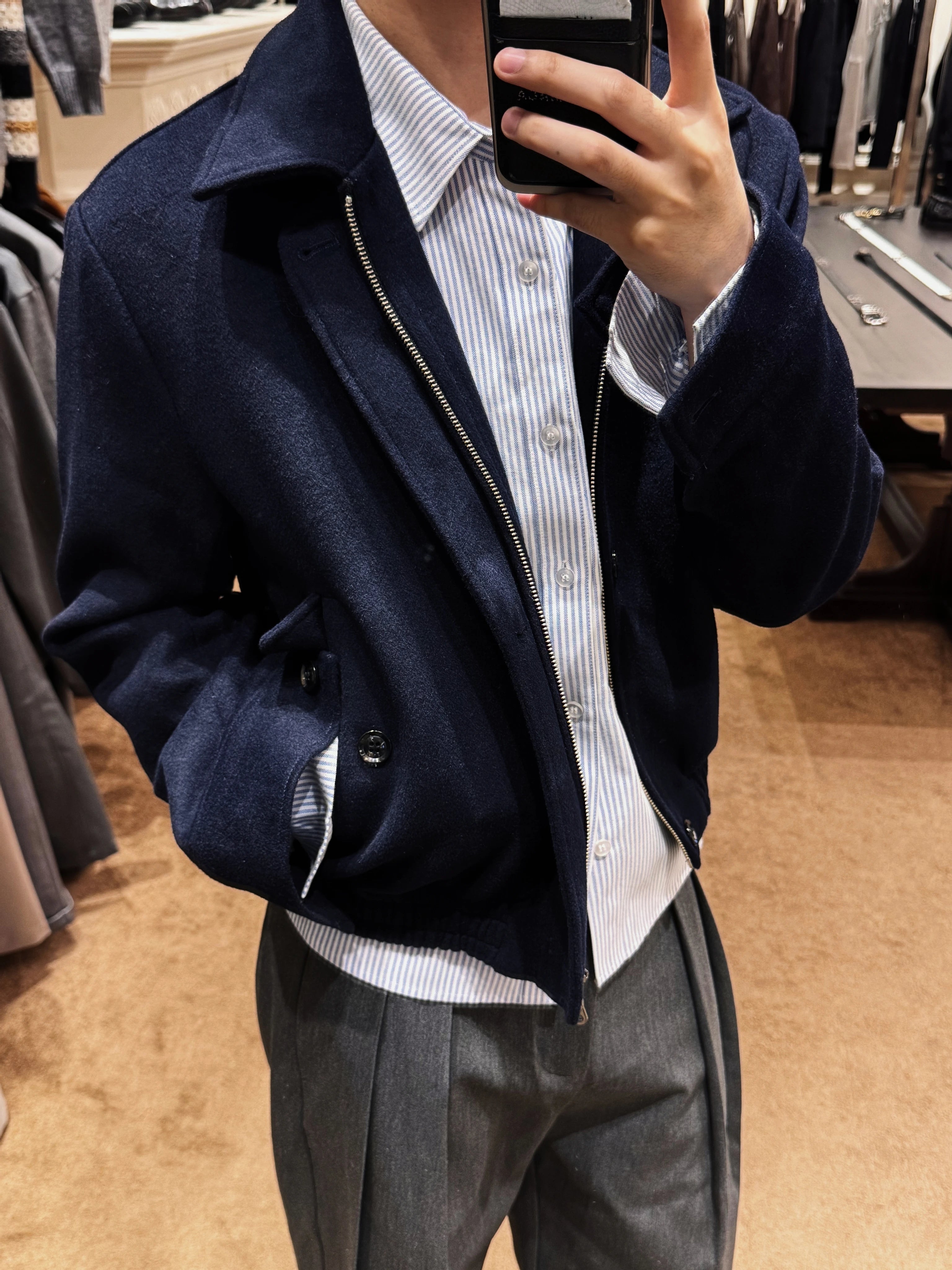 Stay the Night Fleece Striped Front Shoulder Zip Jacket