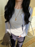 Popchee Embroidery Jacquard Loose Long Sleeves
