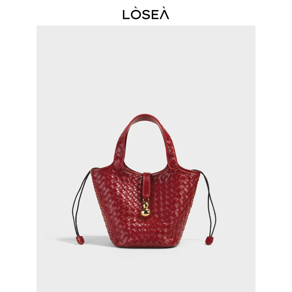 LOSEA Hand-woven Gourd Vegetable Basket Messenger Bag