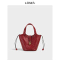 LOSEA Hand-woven Gourd Vegetable Basket Messenger Bag