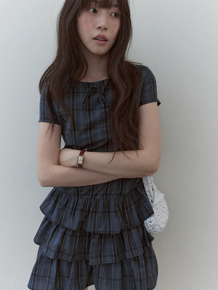 VOOE Bow Plaid Dress