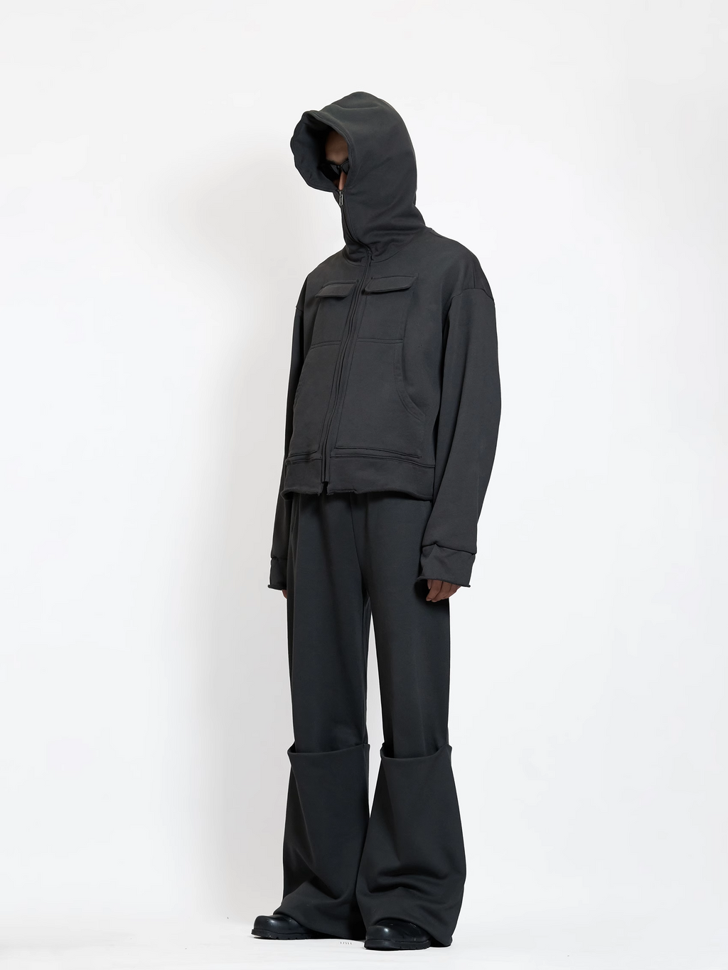 ETHEREAL PRODUCTION Adjustable Cardigan Zip-up Hooded Jacket