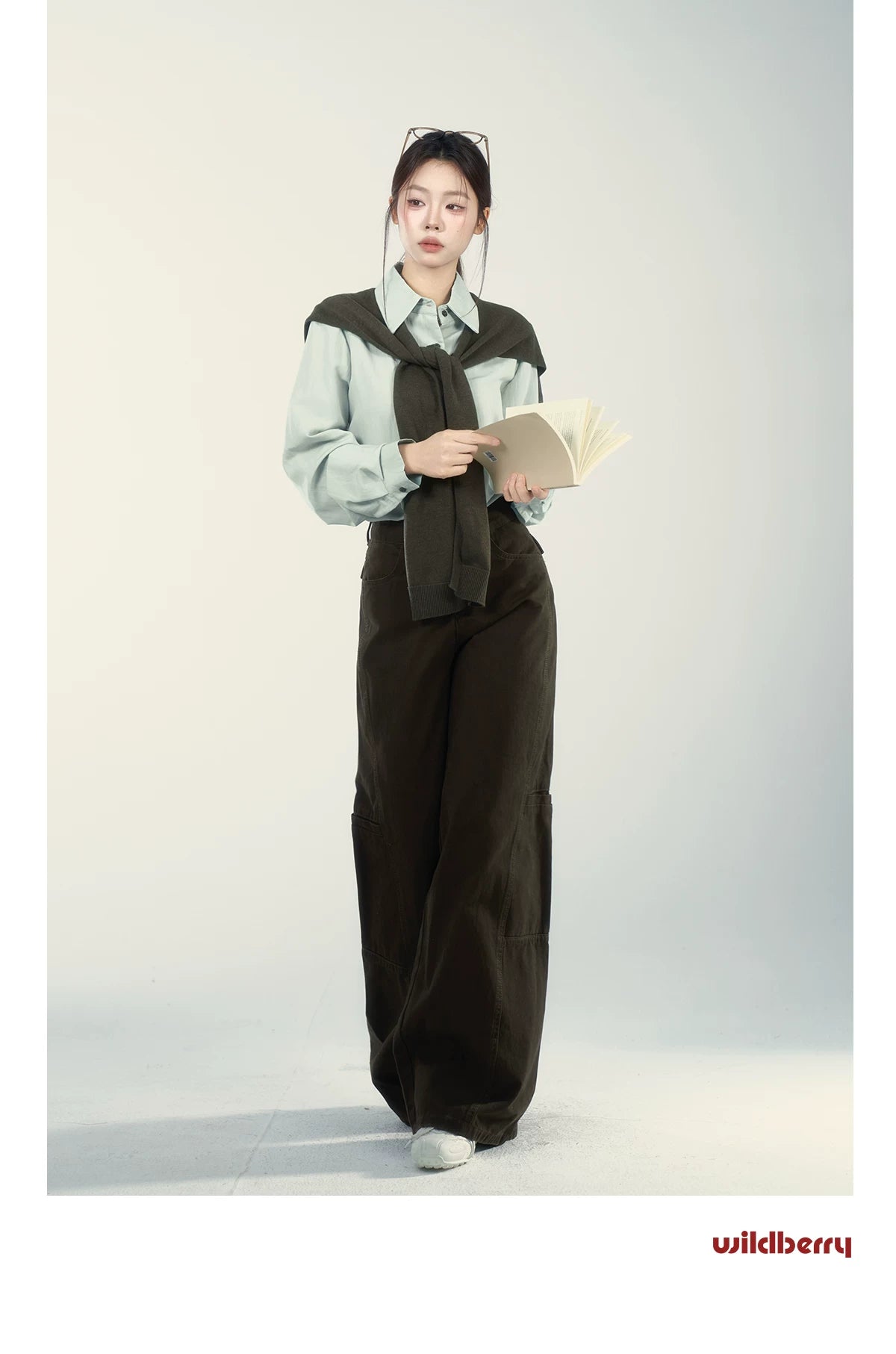 Wildberry High Waist Loose Versatile Wide Leg Casual Pants